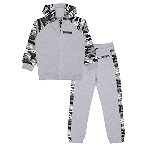 Fortnite Camo Emotes chłopięca bluza z kapturem i joggersy zestaw szary wrzosowy 8-9 lat