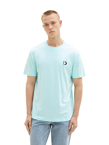 TOM TAILOR Denim Koszulka męska 1036478, 30655-Soft Light Turquoise, S, 30655 - Soft Light Turquoise, S