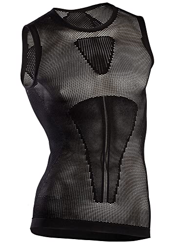 Iron-Ic Męska ultralekka, perforowana koszulka na ramiączkach, czarny, L/XL