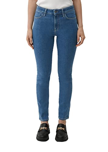 s.Oliver BLACK LABEL Damskie spodnie dżinsowe, spodnie jeansowe Slim Fit, niebieskie, 32W / 30L EU, niebieski, 32W / 30L