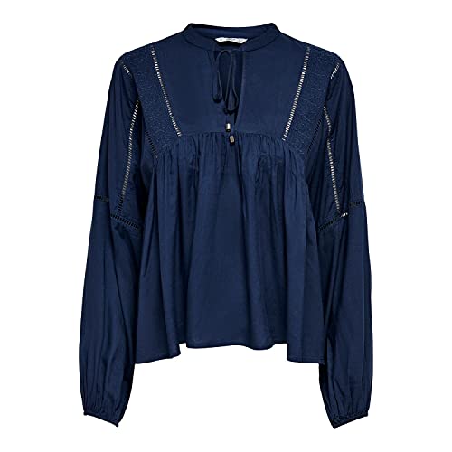 ONLY Onlmali Life L/S Emb. Top WVN Bluzka, Dress Blues, M