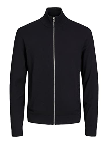 JACK & JONES JJEEMIL Knit Turtle Zip Kardigan NOOS, czarny, XL