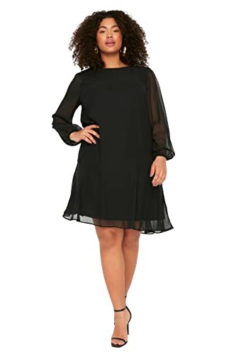 Trendyol Sukienka Curve Plus Size - czarna, Czarny, 70-Du?e rozmiary