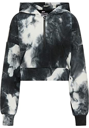 ocy Damska bluza z kapturem 82733740, czarno-niebieska biała, XL, czarny, niebieski, biały, XL