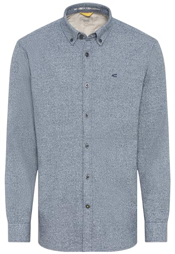 camel active Koszula męska o wyglądzie melanżu, niebieski (Night Blue), M