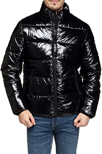 GUESS Guess Liquid Puffa Jacket męska Kurtka pikowana, Jet Black A996, L
