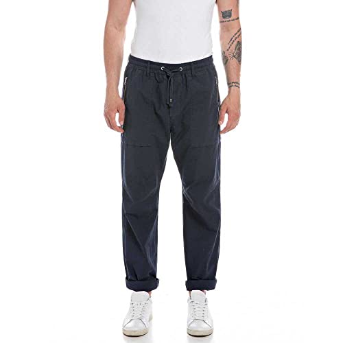 Replay Spodnie męskie, 085 niebieski, 40W