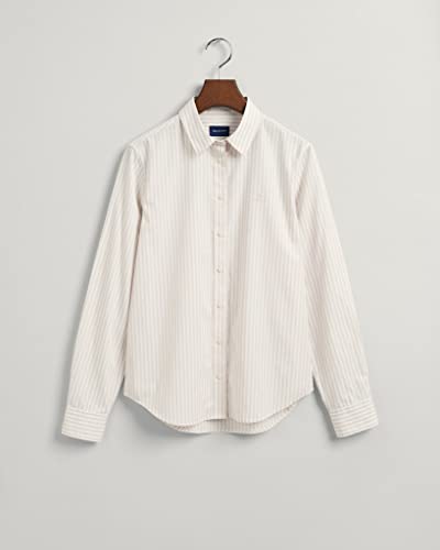 GANT Damska koszula REG Broadcloth Striped Shirt klasyczna koszula, Putty, Standard, Putty, 32