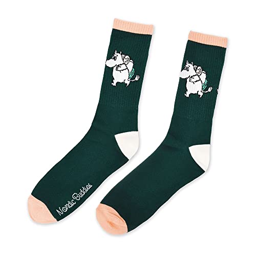 Moomintroll Camping Retro męskie skarpety Moomin Socks skarpety męskie, Forest Green, White, Orange, 40-45 EU