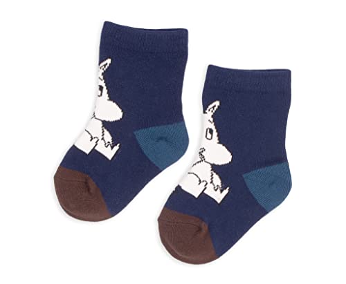 Moomintroll's idea Baby Mumin skarpety, granatowe/brązowe, EU19-21, Granatowy, niebieski, brązowy, 0-6 miesięcy