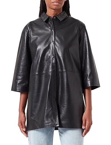 TILDEN Damska koszula skórzana, czarny, M