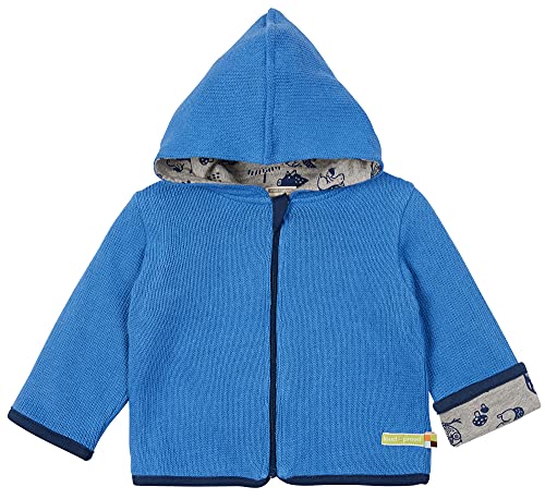 loud + proud Unisex dziecięca kurtka dwustronna, dzianina, certyfikat GOTS, indygo, 62/68 cm