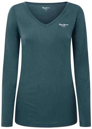 Pepe Jeans Koszulka damska Corine L/S, Zielony (Regent Green), XL