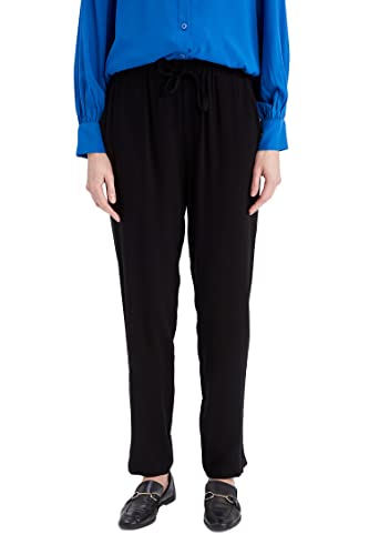 DeFacto Damskie spodnie do biegania z dzianiny na co dzień – standardowy krój, spodnie do joggingu, damskie spodnie do joggingu, dres do joggingu, czarny, 38