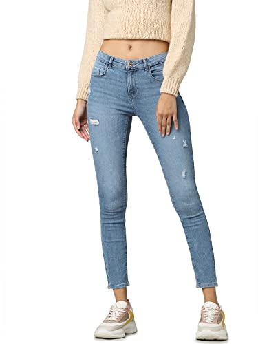 ONLY Onldaisy REG Push-up SK ANK dżinsy damskie skinny fit, Light Medium Blue Denim, 27W / 32L