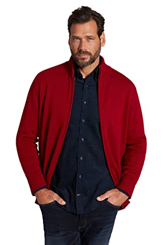 JP 1880 Męska kurtka z dzianiny, burgundowy, 4XL