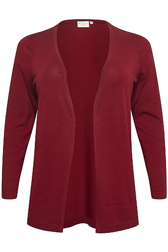 Kaffe Curve Plus Size damski otwarty kardigan długi rękaw regularny krój, Słoneczny suszony pomidorek, M Grande taille