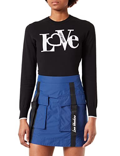 Love Moschino Flared Skirt Spódnica damska, Niebieski, 40