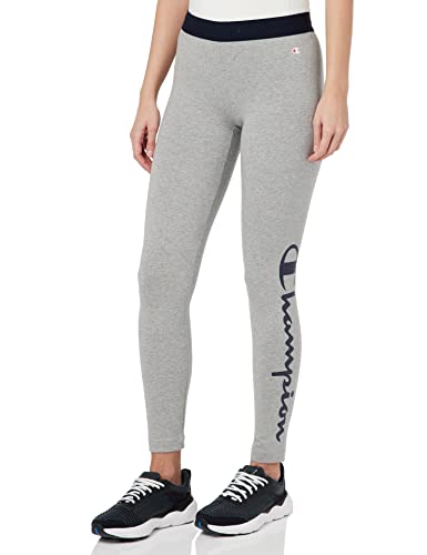 Champion Damskie legginsy Legacy American Classics Big Logo Crop modelujące, Grigio Melange Chiaro, S