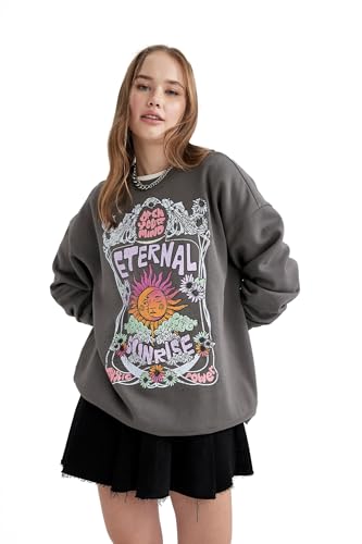 DeFacto Damska bluza z dzianiny, szary, L