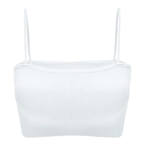 SXCDD Dziewczęcy biustonosz sportowy bezszwowy jednosłowny oddychający biustonosz sportowy bez stalowego pierścienia lekka bielizna do biegania biały rozmiar XXL, biały, Rozmiar uniwersalny