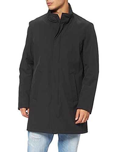 Bugatti Męski płaszcz przeciwdeszczowy Mantel, Czarny, 52