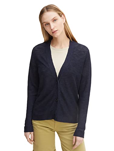 TOM TAILOR Damski Lniany kardigan 1030917, 10668 - Sky Captain Blue, XS