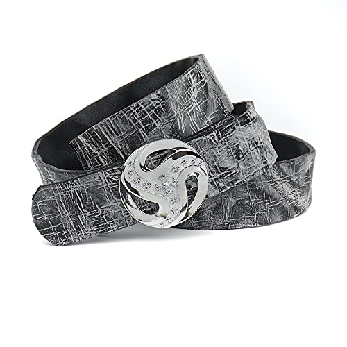 Anthoni Crown Unisex pasek skórzany pasek, czarny, 85
