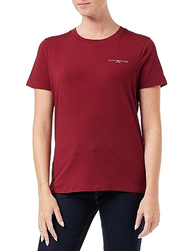 Tommy Hilfiger Damskie topy z dzianiny S/S, Czerwony, 3XL duże rozmiary wysoki
