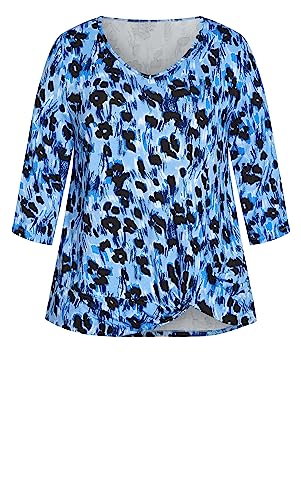 Avenue Damska koszula plus size Twist Stacey PRT, Animal Blues, 56-58-Du?e Rozmiary