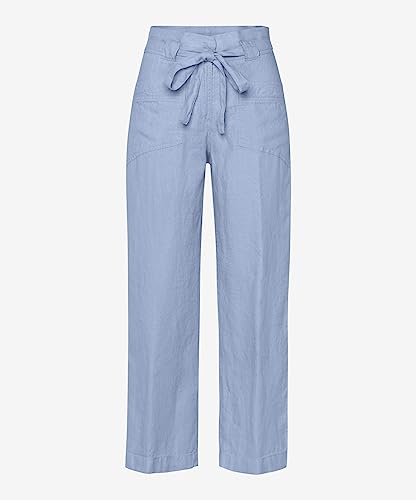 BRAX Damskie spodnie w stylu Maine S skrócone lniane spodnie, Soft Blue, 36W / 32L