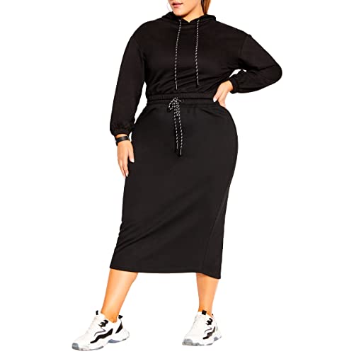CITY CHIC Damska spódnica plus size leżak, Czarny, 44-Plus
