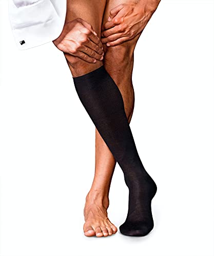 FALKE Mężczyźni Podkolanówki No. 6 M KH Najlepsza Wełna Merynosa, Jedwab długie jednokolorowe 1 Para, Czarny (Black 3000), 47-48