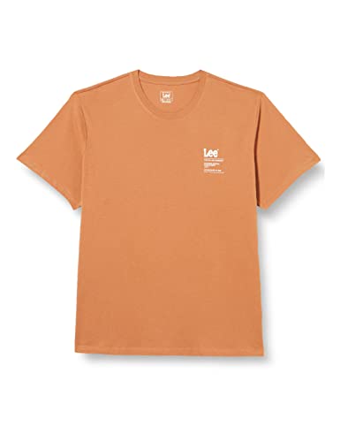 Lee Męski t-shirt z logo marki SMALL z napisem w języku angielskim, rozmiar M, Cider, M