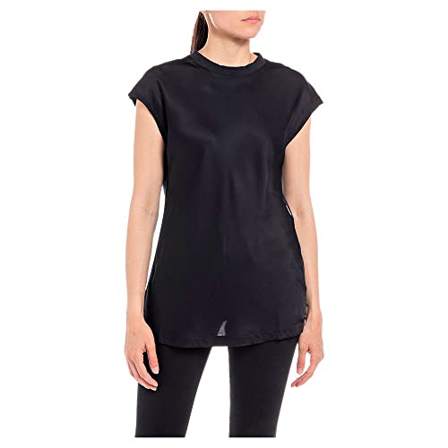 Replay Damska koszulka z krótkim rękawem z dżerseju, 099 Blackboard, M