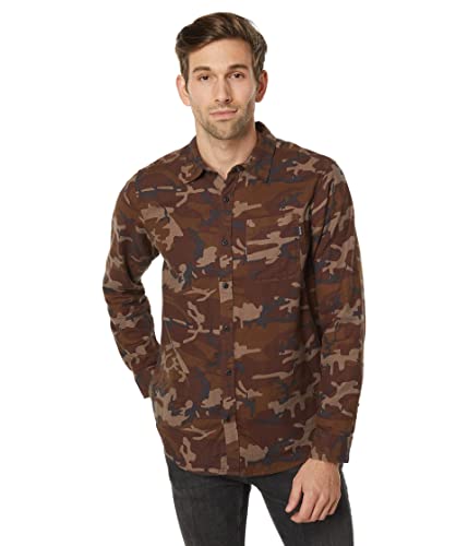 Hurley Męska koszula Portland Organiczna flanelowa Ls, oliwkowa, M, Oliwka, M