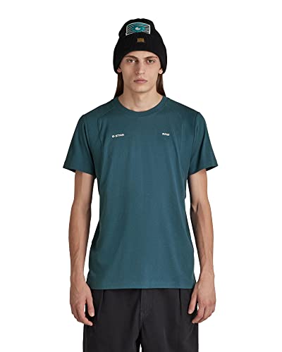 G-STAR RAW Męski T-shirt Moto R T, Blue (Nitro C336-1861), M