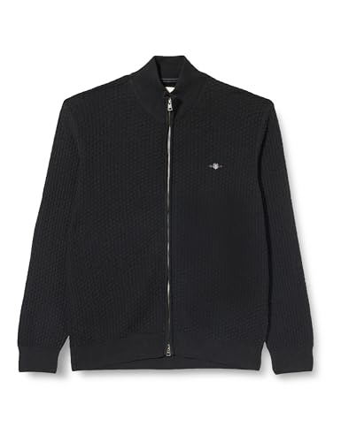 GANT Męski bawełniany kardigan z zamkiem błyskawicznym, Dk Charcoal Melange, 4XL