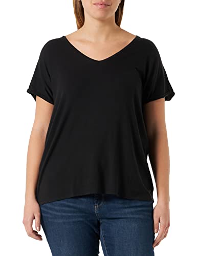 VERO MODA VMAYA SS VMA NOOS Curve damski szal typu komin z dekoltem w serek, czarny, M