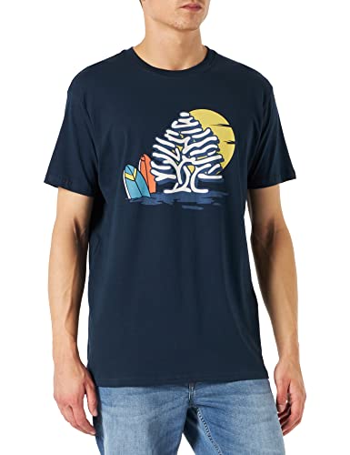 Springfield Męski T-shirt płaszcz Arbol Podkoszulek, Ciemnoniebieski, S