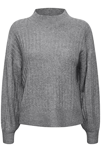 ICHI Damski sweter IHKAMARA LS5, 200319/ciemnoszary melanż, M