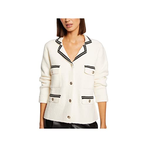 Morgan damska kamizelka z długim rękawem z detalami biżuteria MTHEA Ivory TL, Kość słoniowa, L