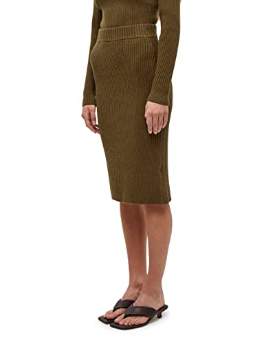 Minus Damska spódnica z dzianiny Ava, 471 Dark Oliwkowy Melange, XL