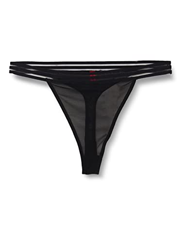 HUGO Damskie stringi Thong Sheer, czarny (Black1), M