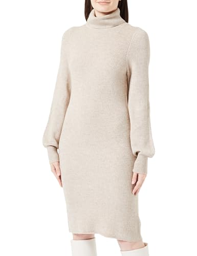 Bestseller A/S ONLSASHA L/S sukienka z dekoltem w serek NCA KNT, Mocha Meringue/Detail:w. Melange, XXL