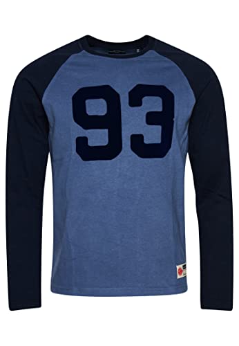 Superdry Vintage Field College L/S Top Koszulka męska, Livid Blue/Rich Navy, L