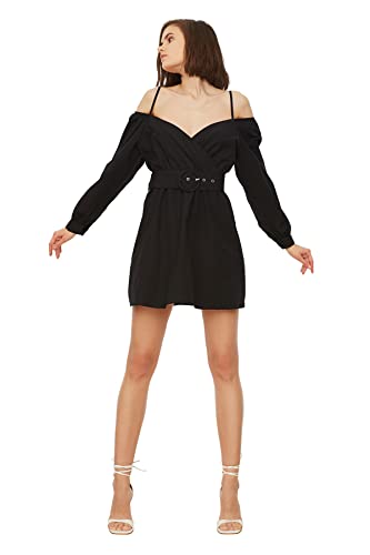 Trendyol Damska sukienka koktajlowa, czarna, rozmiar 34