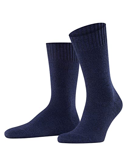 FALKE Mężczyźni Skarpety Denim.ID M SO Bawełna, Wełna Merynosa, Kaszmir jednokolorowe 1 Para, Niebieski (Dark Navy 6376), 43-46
