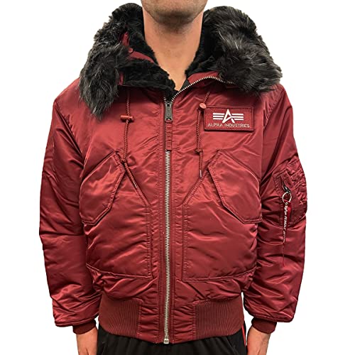 ALPHA INDUSTRIES Męska kurtka dziecięca 45P Hooded Custom 184-burgundowa, 184-Burgundowy, L