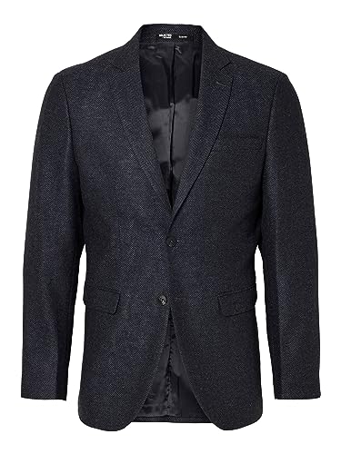 SELETED HOMME Męska marynarka Slhslim-ISAC Navy Herringbone BLZ B Noos, niebieski, 110